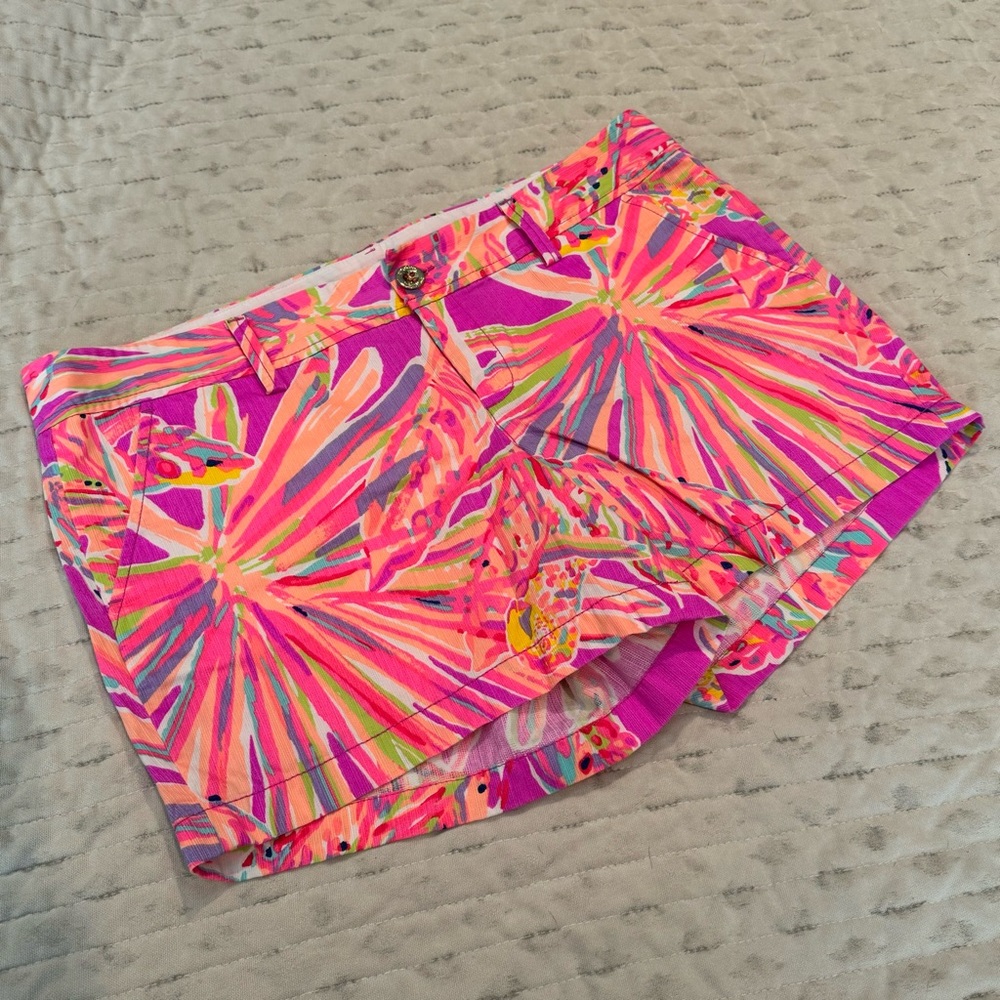 Lilly Pulitzer Pink and Orange Patterned Women Shorts